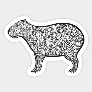 Capybara Ink Art - light colors Sticker